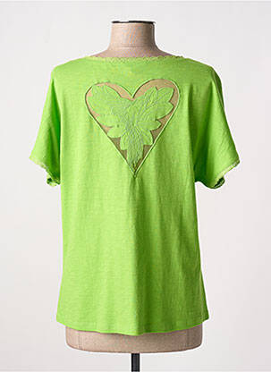 T-shirt col v manches courtes vert AGATHE & LOUISE femme