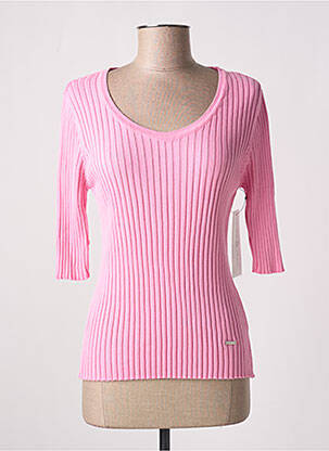 Pull stretch manches 3/4 rose AGATHE & LOUISE femme
