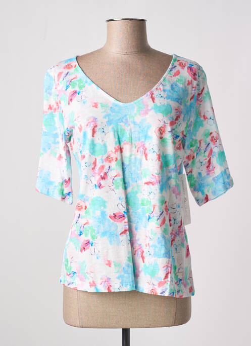 T-shirt manches mi-longues manches courtes bleu AGATHE & LOUISE femme
