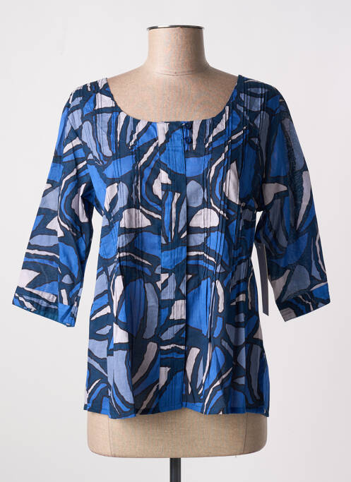 Chemisier coupe cintrée manches 3/4 bleu AGATHE & LOUISE femme