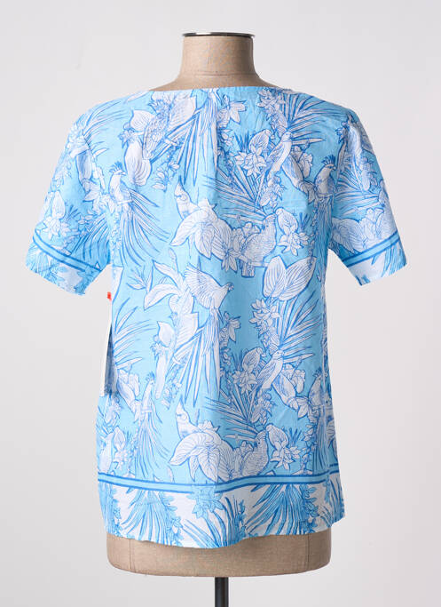 Chemisier manches courtes manches courtes bleu AGATHE & LOUISE femme