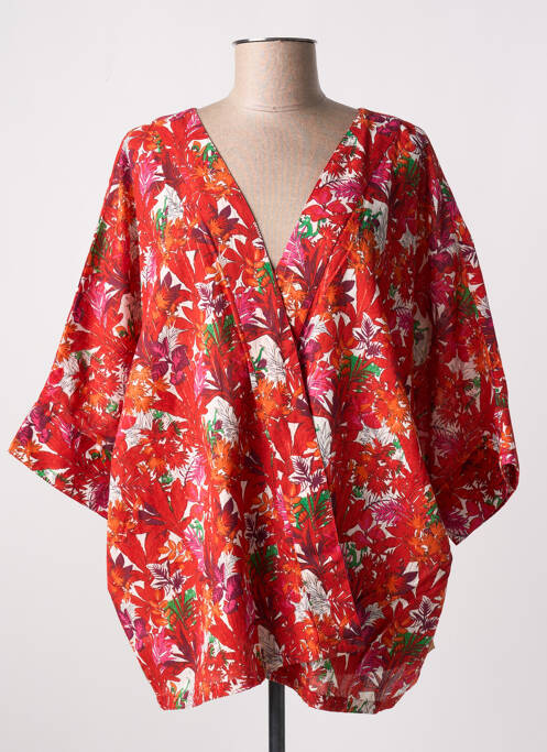 Veste kimono rouge AGATHE & LOUISE pour femme