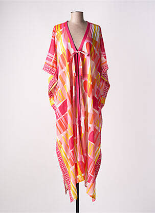 Veste kimono imprimé fantaisie rose L'ATELIER D'ANNA femme