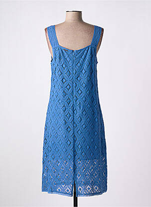 Robe mi-longue col v fines bretelles bleu AGATHE & LOUISE femme