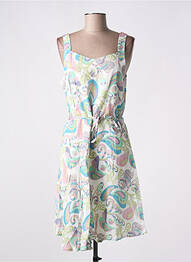 Robe mi-longue imprimé fantaisie fines bretelles vert AGATHE & LOUISE femme
