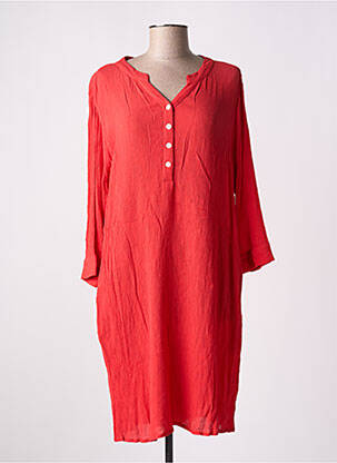 Robe mi-longue manches 3/4 manches 3/4 rouge AGATHE & LOUISE femme