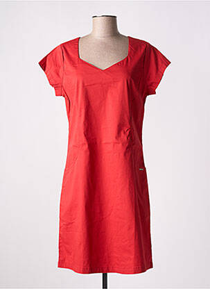 Robe mi-longue manches courtes manches courtes rouge AGATHE & LOUISE femme