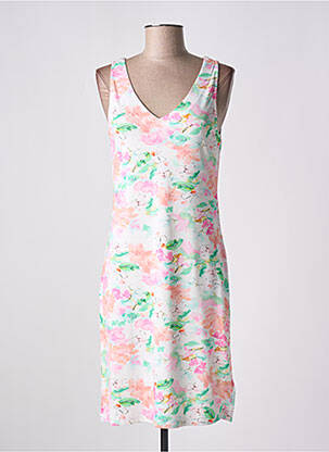 Robe mi-longue imprimé fantaisie sans manche rose AGATHE & LOUISE femme