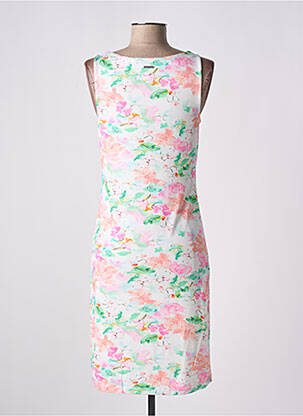Robe mi-longue imprimé fantaisie sans manche rose AGATHE & LOUISE femme