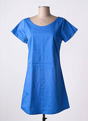 Robe courte manches courtes manches courtes bleu AGATHE & LOUISE femme