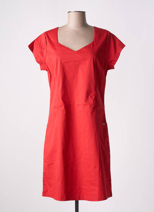 Robe mi-longue manches courtes manches courtes rouge AGATHE & LOUISE femme