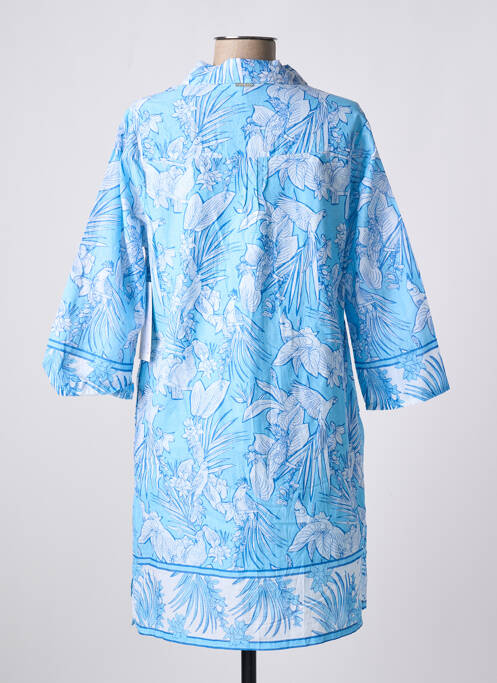 Robe mi-longue manches 3/4 manches 3/4 bleu AGATHE & LOUISE femme