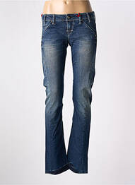 Jeans coupe droite stretch taille basse bleu GUESS femme