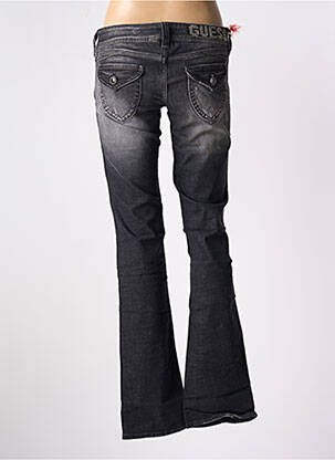 Jeans coupe droite effet usé délavé taille basse gris GUESS femme