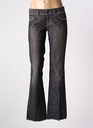 Jeans coupe droite stretch taille basse gris GUESS femme