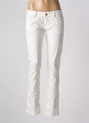 Pantalon droit stretch taille basse blanc GUESS femme