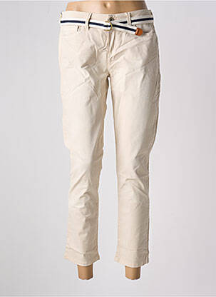 Pantalon 7/8 tissage popeline taille normale beige GUESS femme