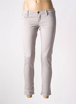 Pantalon 7/8 stretch taille basse gris GUESS femme