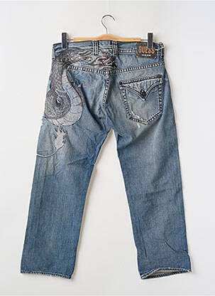 Jeans coupe droite fermeture boutonnée sur le devant taille normale bleu GUESS homme