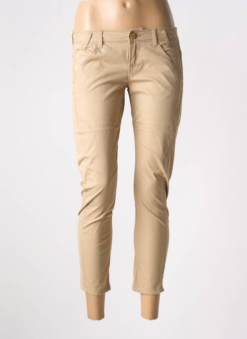 Pantalon 7/8 stretch taille basse beige GUESS femme