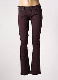 Pantalon droit stretch taille basse violet GUESS femme