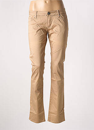 Pantalon droit stretch taille basse beige GUESS femme