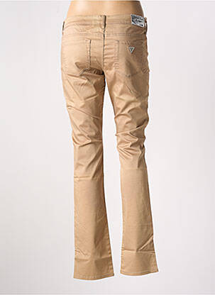 Pantalon droit stretch taille basse beige GUESS femme