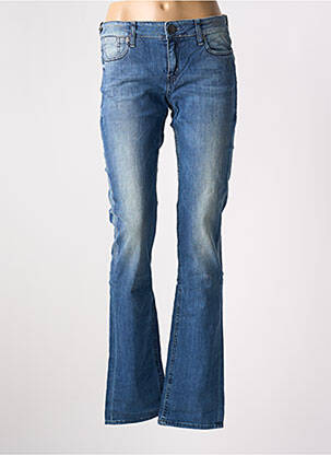 Jeans coupe droite stretch taille normale bleu GUESS femme