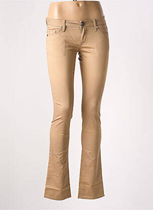 Pantalon droit stretch taille basse beige GUESS femme