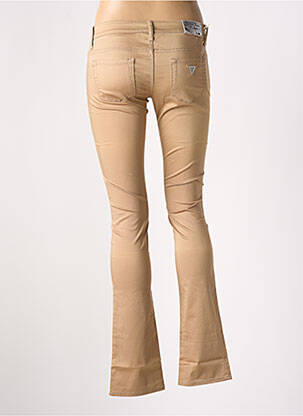 Pantalon droit stretch taille basse beige GUESS femme