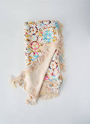 Paréo tissage popeline beige GIA VENTOLA femme