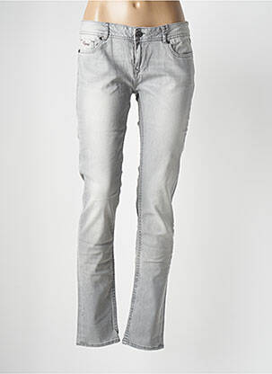 Jeans coupe slim stretch taille basse gris KAPORAL femme