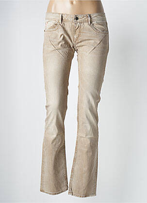 Jeans coupe droite stretch taille basse beige KAPORAL femme