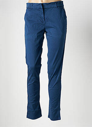 Pantalon chino tissage popeline taille normale bleu KAPORAL femme