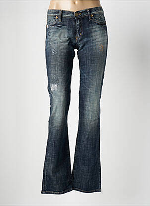 Jeans coupe droite effet usé délavé taille basse bleu TAKE TWO femme