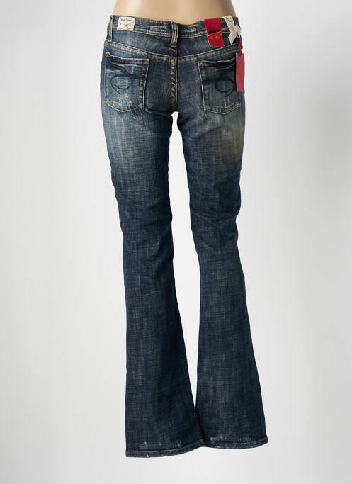Jeans coupe droite effet usé délavé taille basse bleu TAKE TWO femme
