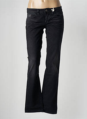 Pantalon droit fermeture zippée sous rabat boutonné noir MELTIN'POT femme