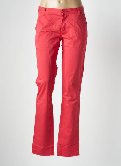 Pantalon droit fermeture zippée sous rabat boutonné rouge PEPE JEANS femme