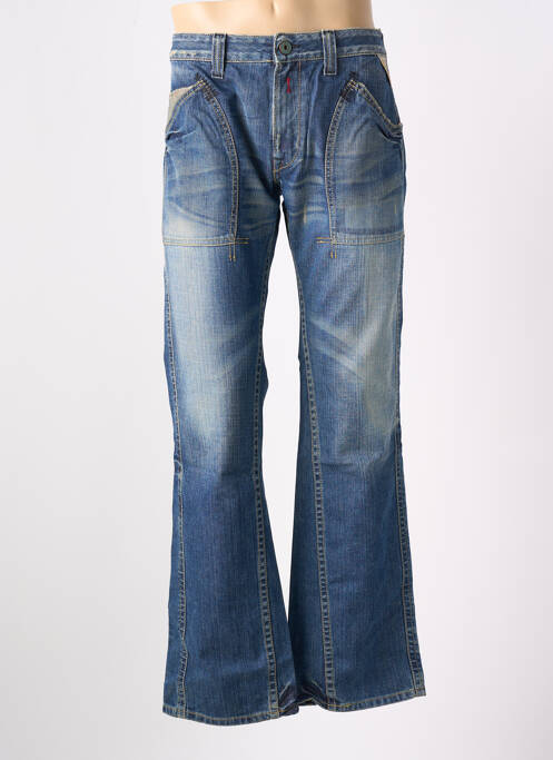 Jeans coupe droite fermeture zippée sous rabat boutonné taille normale bleu REPLAY homme