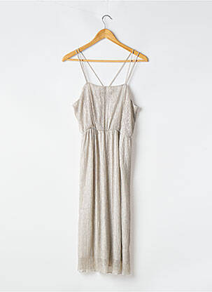 Robe mi-longue doublure fines bretelles gris ZARA femme