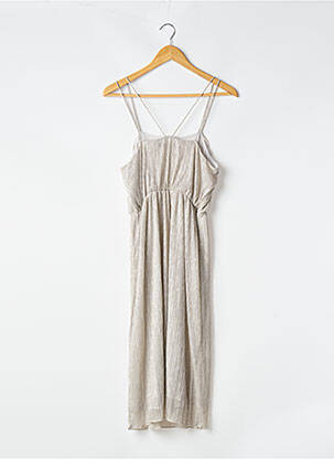 Robe mi-longue doublure fines bretelles gris ZARA femme