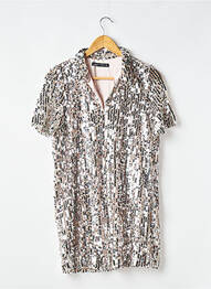 Robe courte manches courtes manches courtes argent ZARA femme
