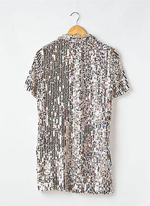 Robe courte manches courtes manches courtes argent ZARA femme