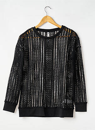 Pull maille ajourée manches longues noir FABLETICS femme
