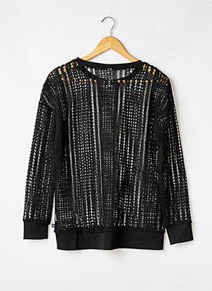Pull maille ajourée manches longues noir FABLETICS femme