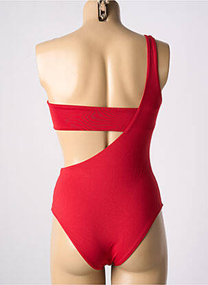Maillot de bain 2 pièces stretch haut bandeau rouge SANS MARQUE femme