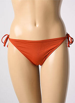Bas de maillot de bain tissage satiné bikini orange SANS MARQUE femme