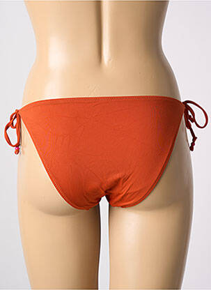 Bas de maillot de bain tissage satiné bikini orange SANS MARQUE femme
