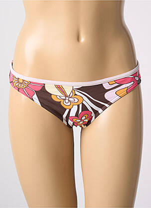 Bas de maillot de bain imprimé fleurs culotte marron BANANA MOON femme