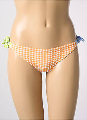 Bas de maillot de bain fermeture liens à nouer bikini orange CALZEDONIA femme